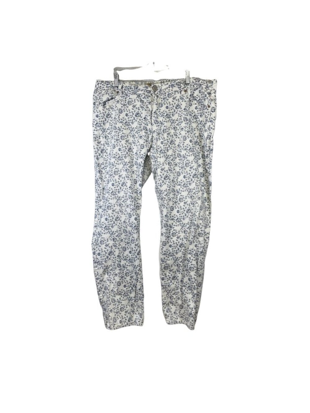 Vintage Jordache Womens Size 18 Blue Floral Skinny Jeans